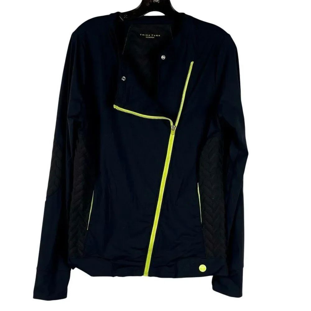 Trina Turk Recreation Black Athletic Jacket Large